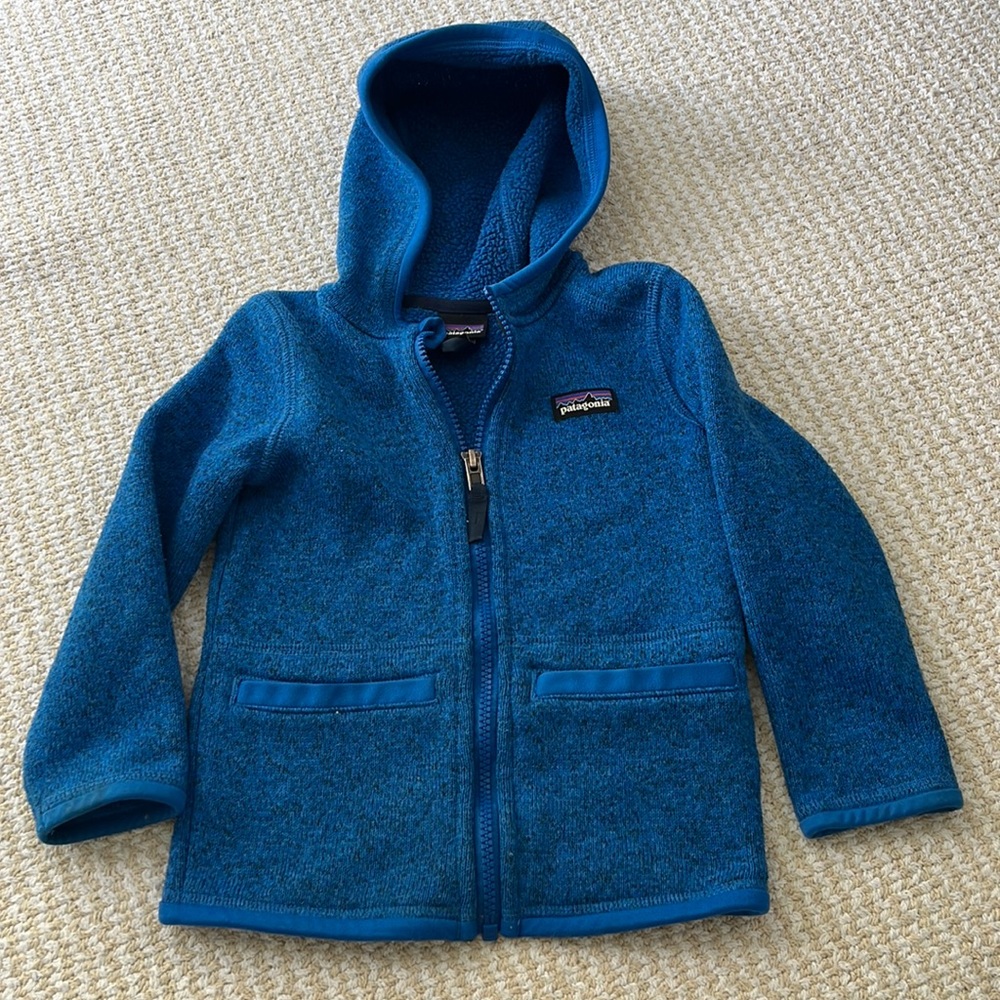 Patagonia Toddler Better Sweater Blue Hooded Fleece Jacket - 3T